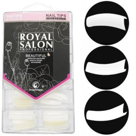 Noname Cosmetics Royal Salon Valkoiset Tipit Kaareva lyhyt liimapinta 100 kpl