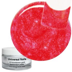 Universal Nails Groovy Red UV glittergeeli 10 g