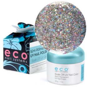 Eco Nail Systems Vegas Glitter Eco Soak Off geelilakka 28 g