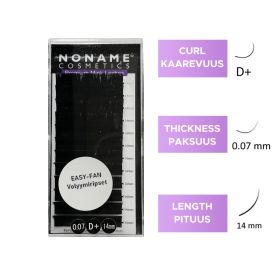 Noname Cosmetics Easy Fan D+ Volume lashes 14 / 0.07