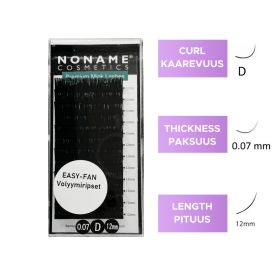 Noname Cosmetics Easy Fan D-Volume lashes 12 / 0.07